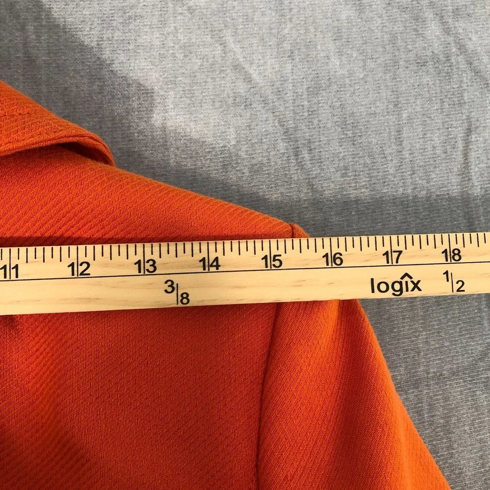 Banana Republic Jacket Women Small Orange Double Breasted Pea Coat Gold Buttons